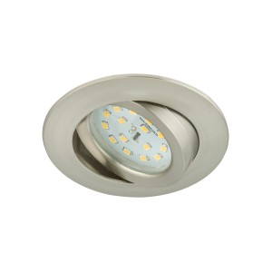 Faretto da incasso LED nickel opaco, dimmerabile e orientabile, modulo 5,5W.