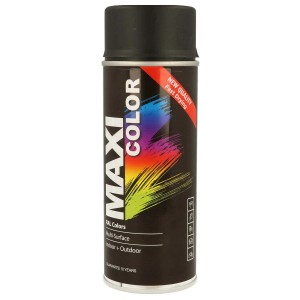 Vernice spray nera t.b.t. di MAXI COLOR per interni ed esterni.