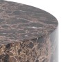 Set di 2 tavolini da salotto in legno Motrik effetto marmo marrone tondo h40 cm_5