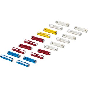 Set di fusibili in ceramica da 20 pezzi per auto, in vari colori e amperaggi.