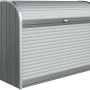 Box da giardino Biohort StoreMax 190 in grigio quarzo metallizzato per bici e attrezzi.