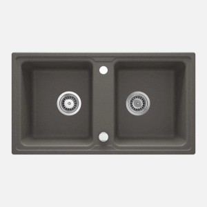 Lavello 2 vasche Idrostile Martí 435x180 mm Antracite metallizzato