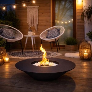 Camino a bioetanolo giardino Divina Fire Santorini 3,5 kW Ø60 cm nero