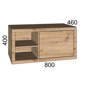 Mobile bagno t.b.t. effetto legno con anta e vano a giorno.