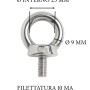 t.b.t. in acciaio inox per accessori nautici, dettaglio delle dimensioni.