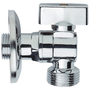 Rubinetto a sfera t.b.t. cromato lucido per impianti idraulici.