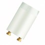 Starter Osram per lampada fluorescente, 4-65W, corpo bianco con contatti dorati.