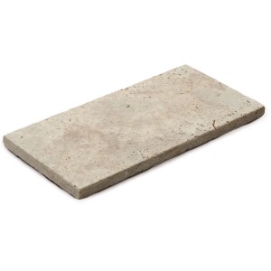 Piastrella per pavimentazione esterna t.b.t., effetto pietra naturale beige.