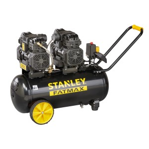 Compressore nero Stanley FATMAX con dettagli e ruote gialle.