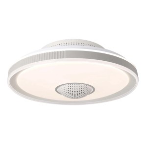 Plafoniera LED bianca t.b.t. con forma rotonda.