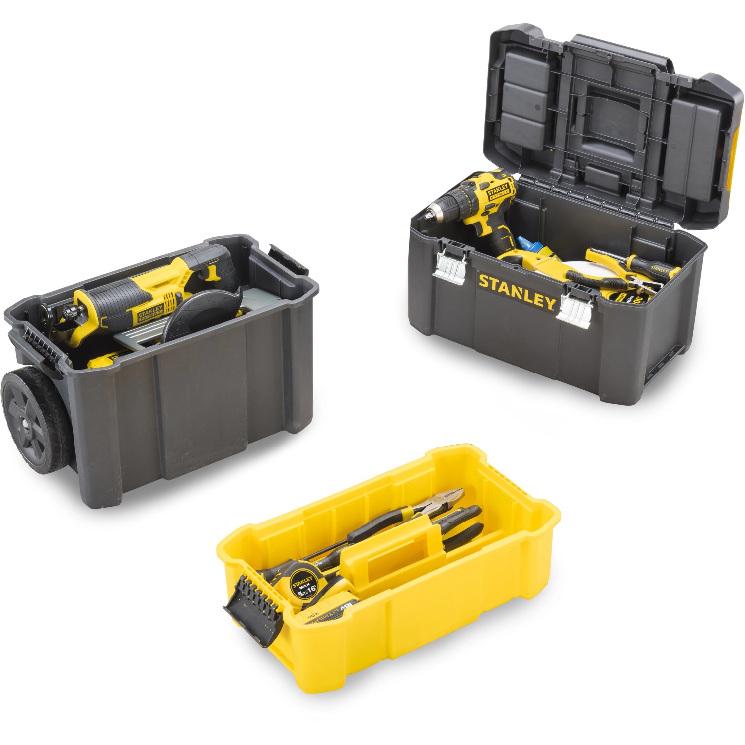Stanley Rollende Werkstatt Essential STST1-80151, cassetta degli attrezzi 3 in 1 con utensili.