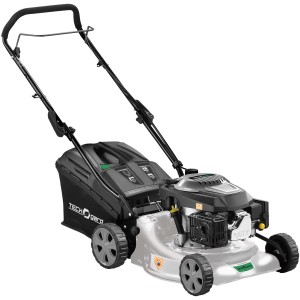 Tagliaerba Teckgard, tagliaerba a scoppio con cesto di raccolta.