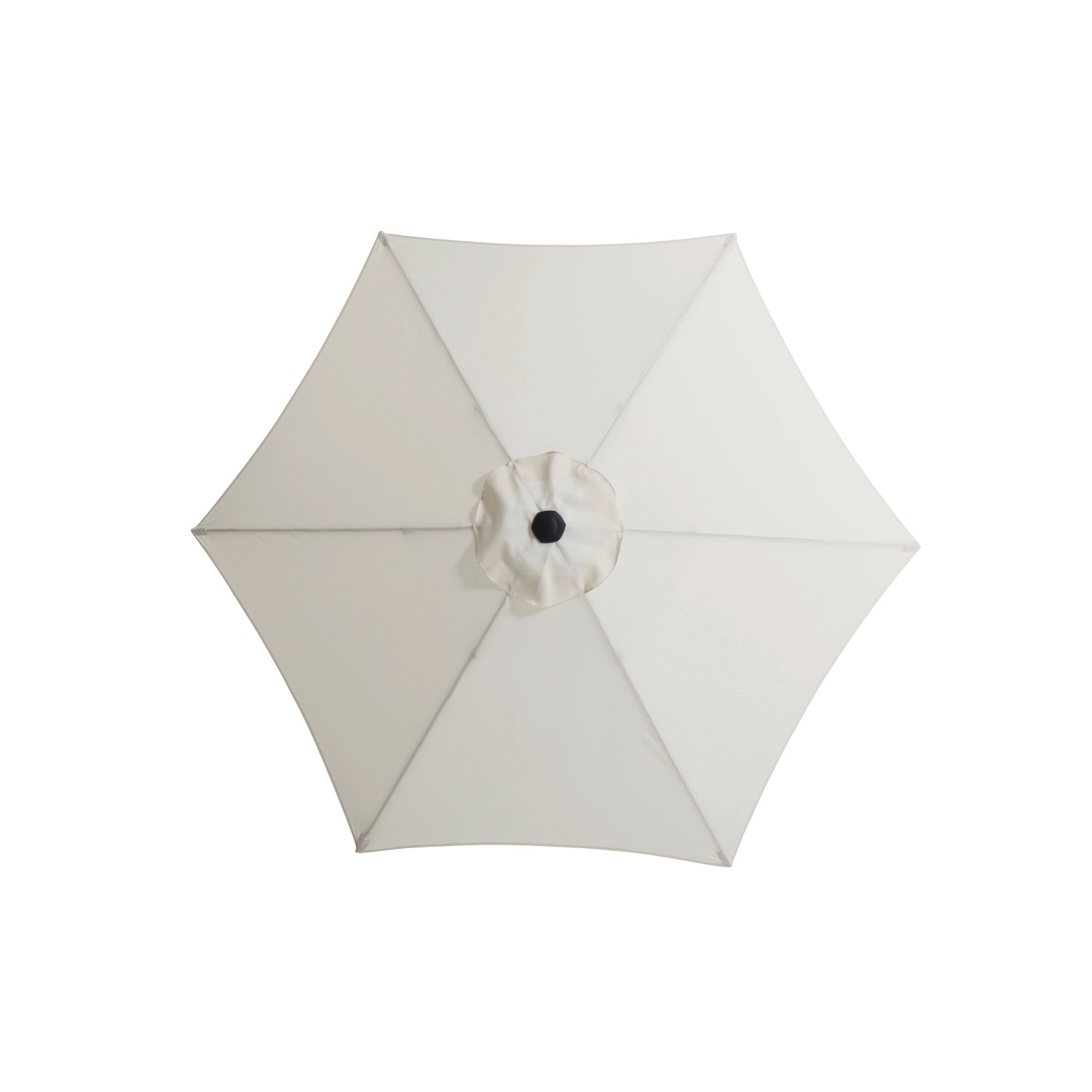 Vista dall'alto dell'ombrellone rotondo color naturale (Ø 270 cm).