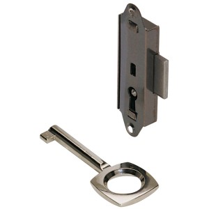 Serratura per cassetta postale Hettich Nutbart in acciaio nichelato con chiave. Serrature per mobili per cassette postali.