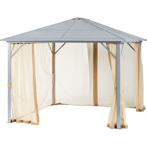Set zanzariera (4 pz.) per gazebo Casai, beige, per la protezione dagli insetti.
