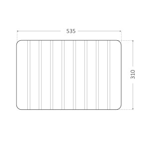 Schizzo lavabo t.b.t. con dimensioni 535 x 310 mm.
