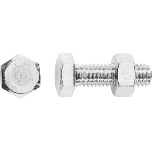 Vite per metallo LUX M5, 16 mm, zincata, con dado, per costruzioni pesanti.