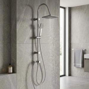 Colonna doccia Win con soffione e doccetta 1 getto acciaio cromo