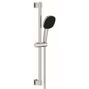 Set soffione doccia cromato con asta.