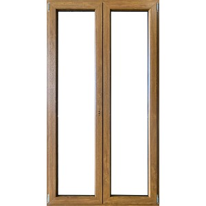 Finestra in PVC marrone a due ante per lo shop online OBI.