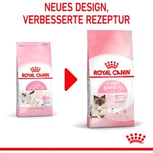 Royal Canin Mother & Babycat cibo per gatti, 400g, confronto tra nuovo e vecchio design.