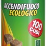 Accendifuoco ecologico Diovolina, 100 cubi in contenitore verde.