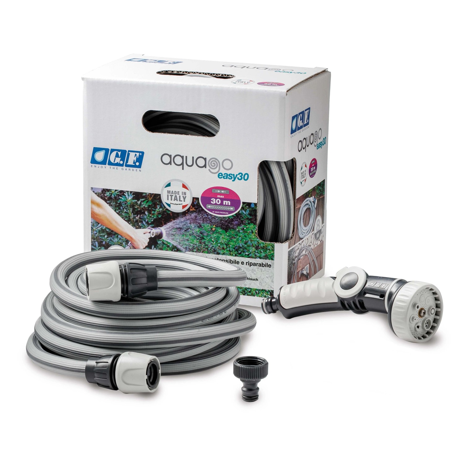 Tubo irrigazione estensibile G.F. Aquago Easy 30 m x Ø 12,5 mm Verde