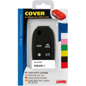 Cover per chiave auto Volvo 1, in silicone, nera. Accessorio per la cura dell'auto.