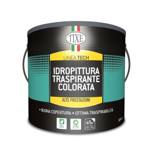 Secchio di pittura per interni colorata Tixe. Pittura murale traspirante per interni.