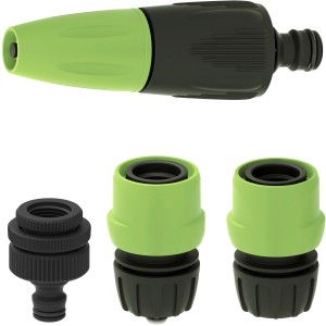 t.b.t. Set per irrigazione con ugello a spruzzo e raccordi per tubo.