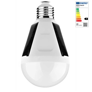 Lampadina LED t.b.t. per illuminazione solare decorativa.