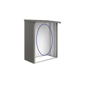 Pannello posteriore Biohort per legnaia WoodStock 150, grigio quarzo metallizzato, lamiera d'acciaio