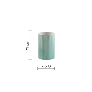 Portaspazzolino t.b.t. turchese con texture a coste.