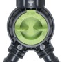 Raccordo a Y per irrigazione, grigio/verde, con valvole di intercettazione per due tubi.