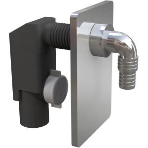 Sifone per lavatrice/lavastoviglie con attacco a muro e allacciamento apparecchio.