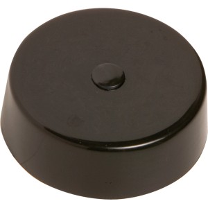 Rosone distributore nero (Ø 66mm) per installazione lampada con coperchio removibile.