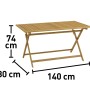 Tavolo da giardino in legno, rettangolare, 140x80x74 cm, ideale per giardino e terrazza.