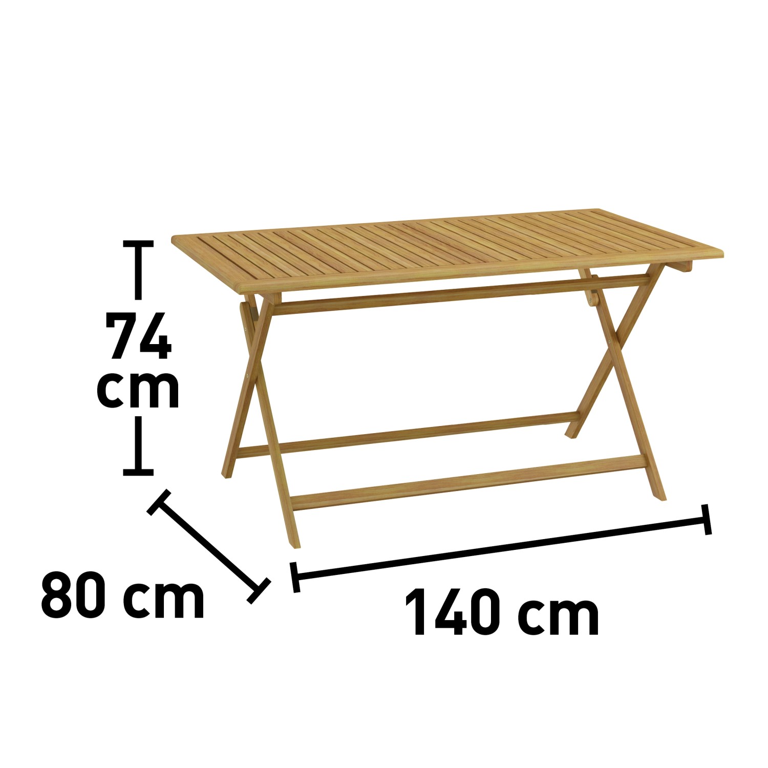 Tavolo da giardino Fontanillo in legno di acacia 140x80 cm