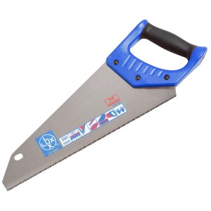 Seghetto manuale LUX Comfort, 350 mm, con manico blu. Ideale per tagli precisi.