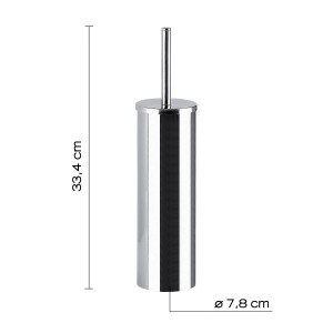 Set WC color cromo di t.b.t. con spazzola e contenitore. Accessorio Scopini WC.