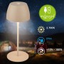 Lampada da tavolo a LED ricaricabile beige Serina Mini, 20cm, dimmerabile, per esterni.