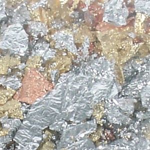 t.b.t. scaglie di foglia metallica in oro, argento e rame per pittura.