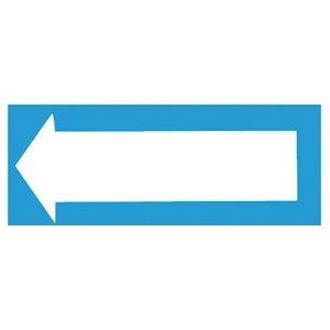 Segnale freccia direzionale blu, punta a sinistra.