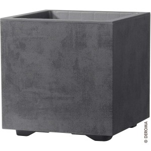 Vaso per piante t.b.t. quadrato grigio con piedini per esterni.