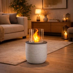 Camino a bioetanolo giardino Divina Fire Raffaello 3,4 kW Ø35xH55 cm beige