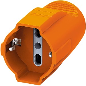 Presa elettrica arancione t.b.t. per interni.