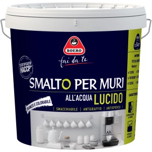 Secchio di smalto bianco lucido per muri Boero, ideale per interni.
