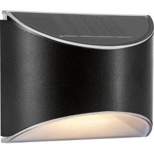 Lampada da parete solare a LED nera (set da 2) per esterni.