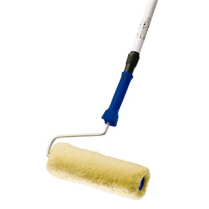 Rullo per facciate LUX 25 cm con manico telescopico per superfici leggermente strutturate.