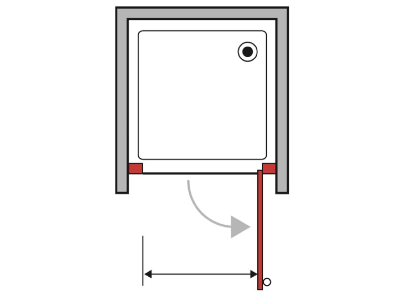 Porta battente doccia 1 anta 70 cm H 190 cm bianco e sintetico